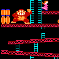 Playing Donkey Kong, an old flash game