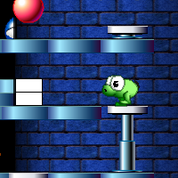 Playing Nebulus Frog Tower, an old flash game