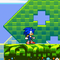 Playing Sonic, an old flash game