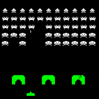 Playing Space Invaders, an old flash game