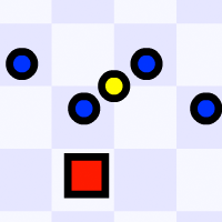 Playing The World's Hardest Game, an old flash game